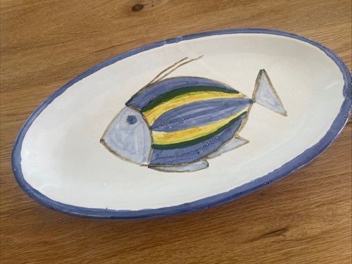 Hand painted ceramic fish - hand,