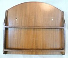 Vintage Treen - 33x30cm Stained Wooden Small Wall Plate Display Rack / Stand