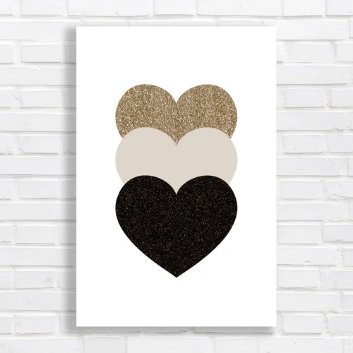 Glitter hearts sepia - glitter,