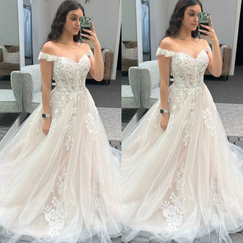 Off shoulder wedding dresses - off,