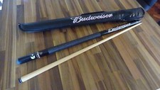 Budweiser Branded 57" Pool Cue and Carry Case - early 80's Rare 