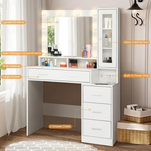 White dressing table - white,