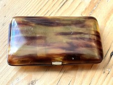 Antique Cigarette Case Holder~Faux Tortoise Shell?~Pocket Size~Cheroots~Vintage