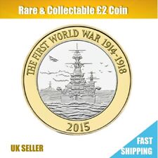 £2 Coin Royal Navy WW1 HMS Belfast 2015 Writing Upside Down