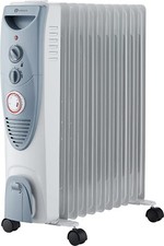 PureMate® 2500W Oil Filled Radiator, 11 Fins - Heater with Timer & Thermostat