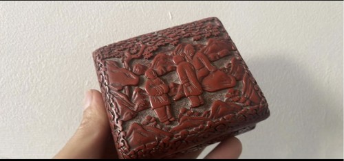 Chinese carved red lacquer box - chinese,