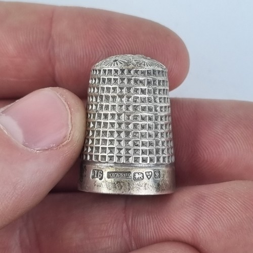 Antique solid silver thimble - antique,