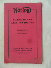 1961/62 NORTON Model 650 cc. Spare Parts List. Norton Motors Ltd. Pub. No. PS217