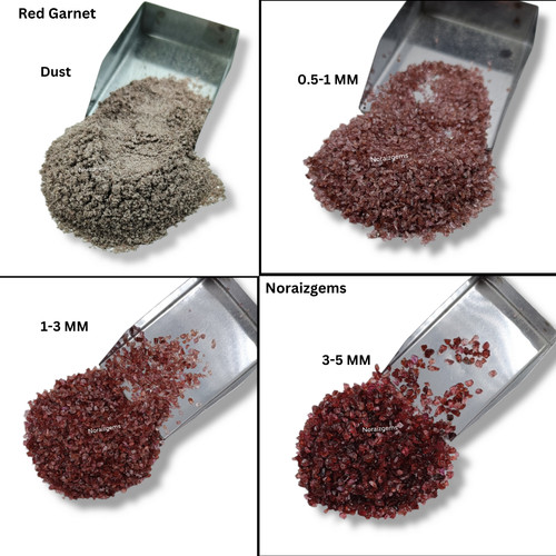 Crushed red garnet gemstone - red,