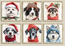 Christmas Dogs card toppers