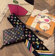 Louis Vuitton x Takashi Murakami Multicolour Noir Bandeau Silk Scarf LVxTM