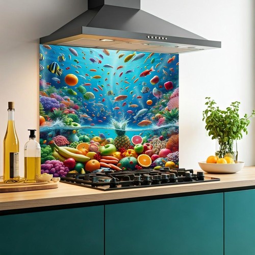 Printed glass kitchen - printed,