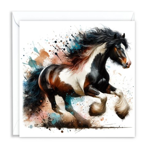 Gypsy cob horse watercolour - gypsy,