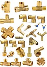 BRASS PIPE FITTING BARBED HOSETAIL JOINER TUBING CONNECTOR AIR WATER FUEL GAS