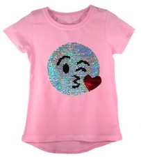 Girls T-Shirt Emoji Wink Bunny