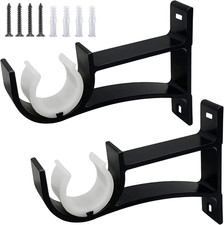 Heavy Duty Black Curtain Pole