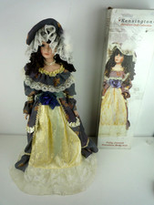 KENSINGTON COLLECTION LARGE 26" FULLY JOINTED PORCELAIN DOLL WITH STAND & BOX