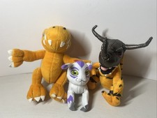 Digimon Plush Bundle Inc Agumon Greymon and Gomamon Vintage 1999