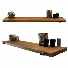 Rustic Industrial Scaffold Board Shelves With Wall Brackets and Fitting Handmade
