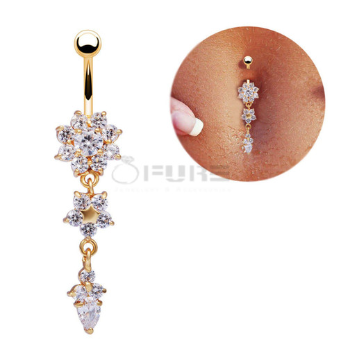 18ct gold plated dangle - gold,