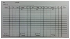 CLUB MEMBERSHIP PAYMENT CARDS , SAVING CLUB CARDS X 100 - PALE BLUE