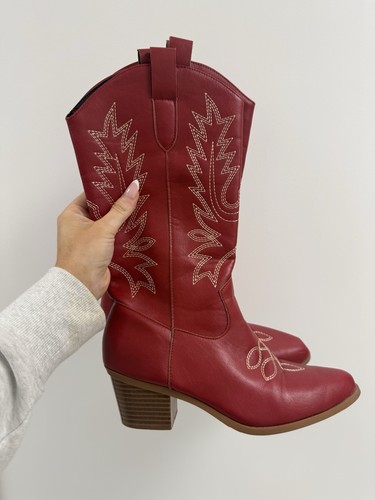 Size red funky chunky cowboy - red,