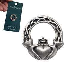 Claddagh Pewter Pin Badge Love