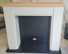 Next Fire Surround and Mantel Shelf Unit  In Dove Grey