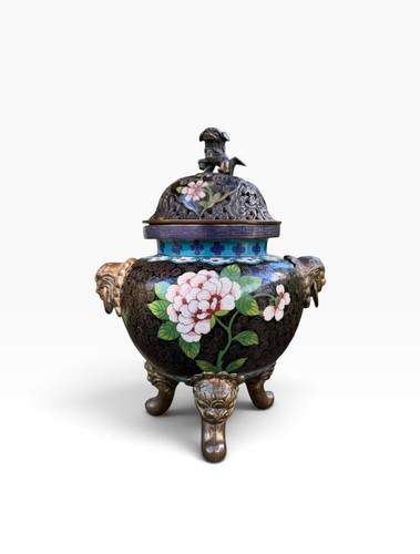 Chinese cloisonné censer - , &