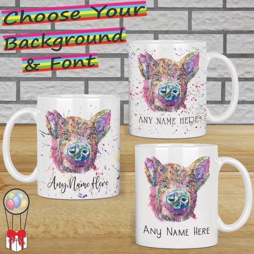 Personalised pig mug custom - pig, mug,