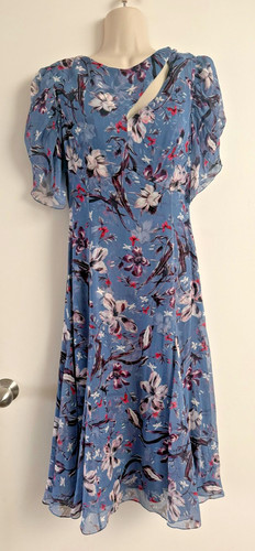 Erdem blue floral - silk, midi