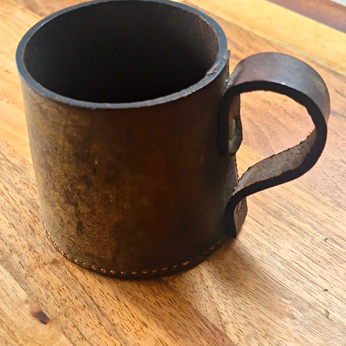 Leather beer tankard - leather,