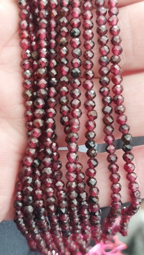 Natural garnet beads 3mm - beads,