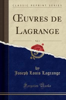 Oeuvres lagrange vol - oeuvres, de