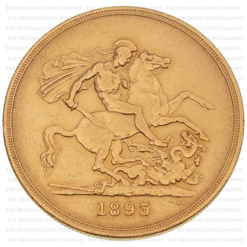 1893 queen victoria gold five - 1893,