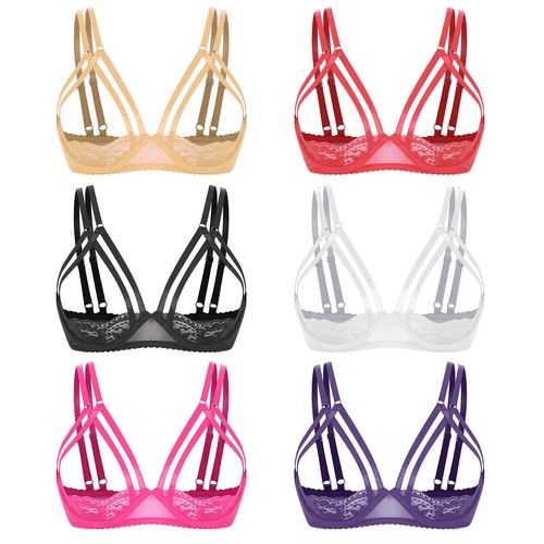 Women see through lace bra - see-through,