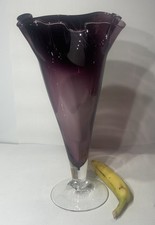 Tall Amethyst Art Glass Vase
