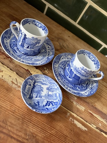Pair spode blue - of, white