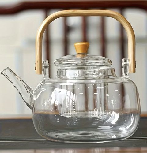 Clear glass tea pot - glass, cup