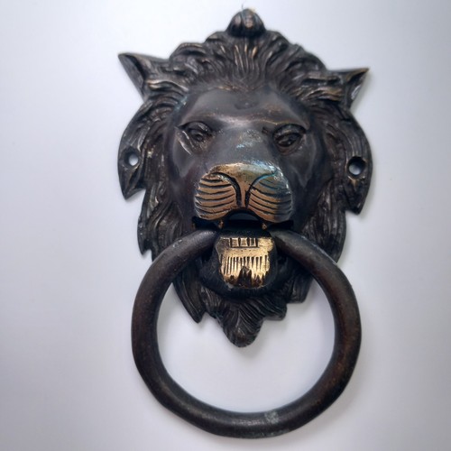 Vintage solid brass metal lion - brass,
