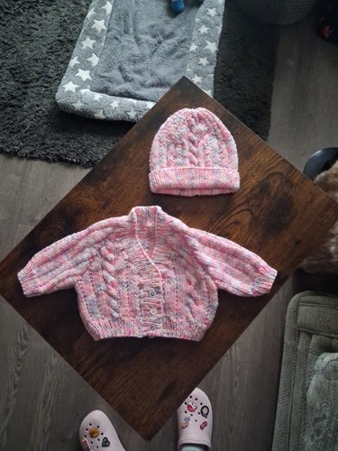 Hand knitted baby - hand, cardigan