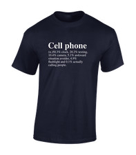 CELL PHONE DEFINITION MENS T SHIRT FUNNY JOKE MOBILE DESIGN NOVELTY GIFT IDEA