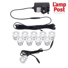 Set of 10 x 30mm IP44 Colour Selectable LED Decking Plinth Kit Lights Saxby Kios