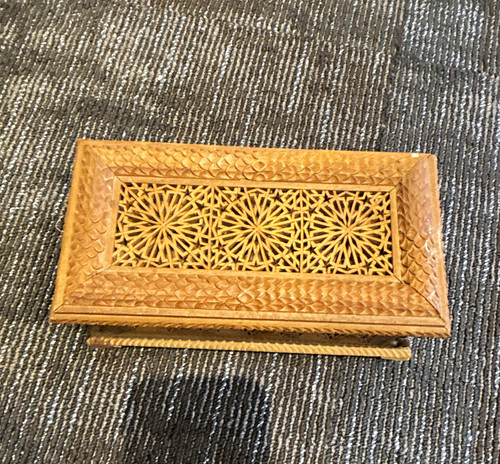 Carved wooden rectangular - carved,