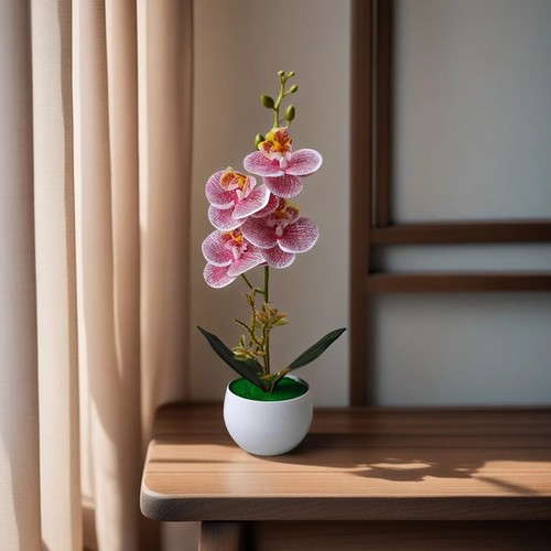 Potted fake orchid realistic - potted,