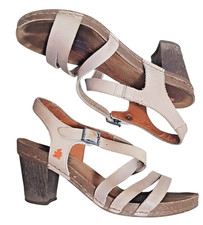 The Art Company Leather Strappy Sandals Size 38 UK 5 Block Heel 