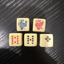 Vintage Set of 5 poker dice