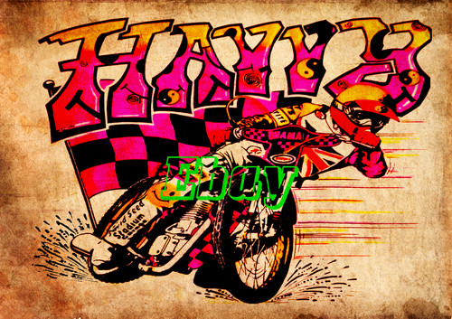 Speedway 1980s retro aged look - 1980s,