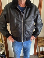 hugo boss leather bomber