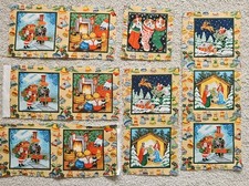 Christmas Fabric Squares x 12